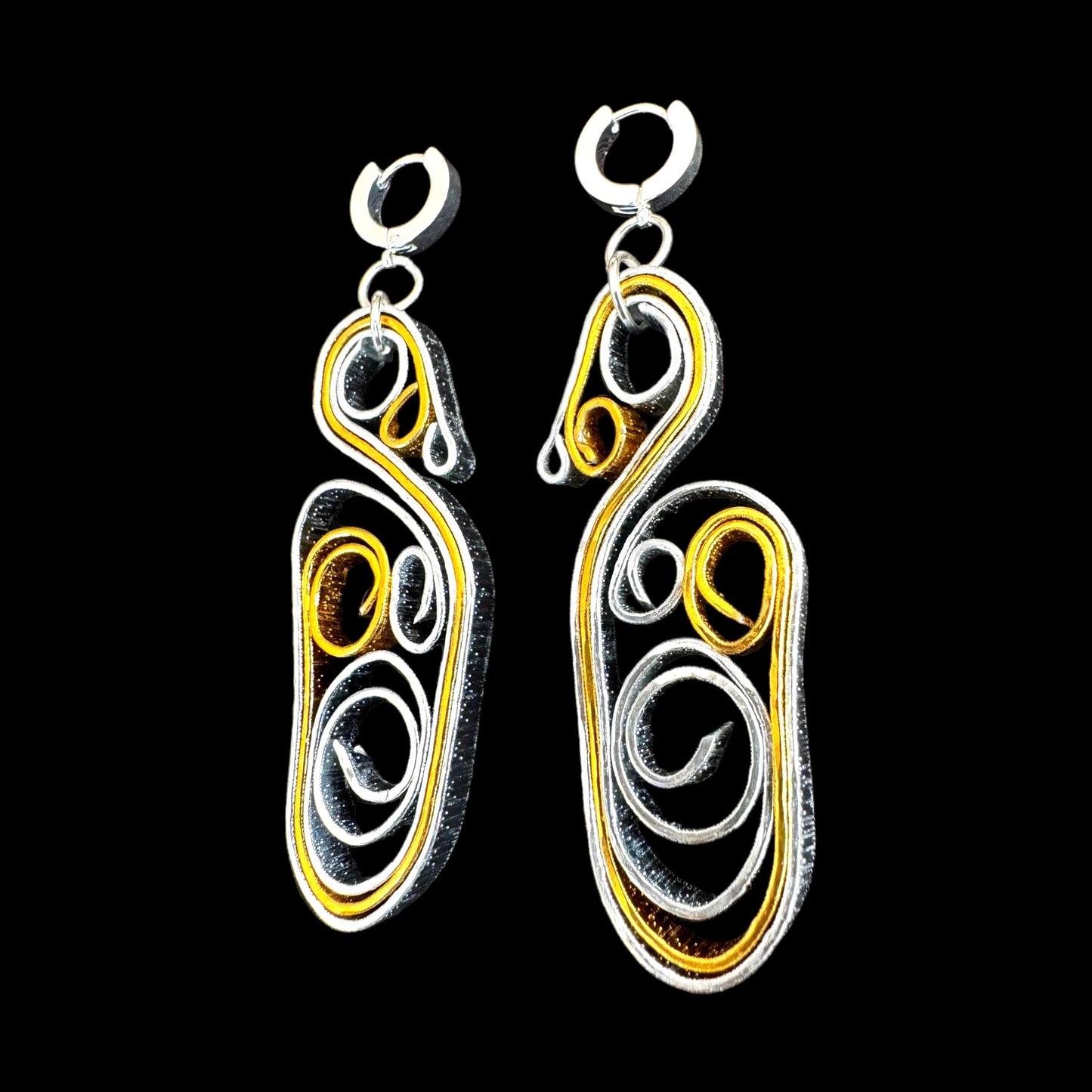 Silver Gold  Unique Earrings