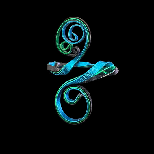 Blue Black Green Swirl Adjustable Cuff