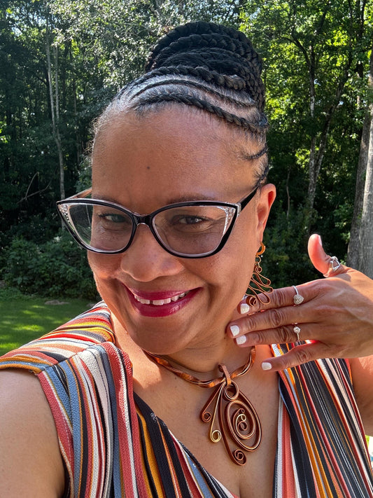 Copper Ribbon Earrings