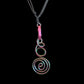 Whimsy Vines” Pendant Necklace – Pink & Green Artisan Swirl Design
