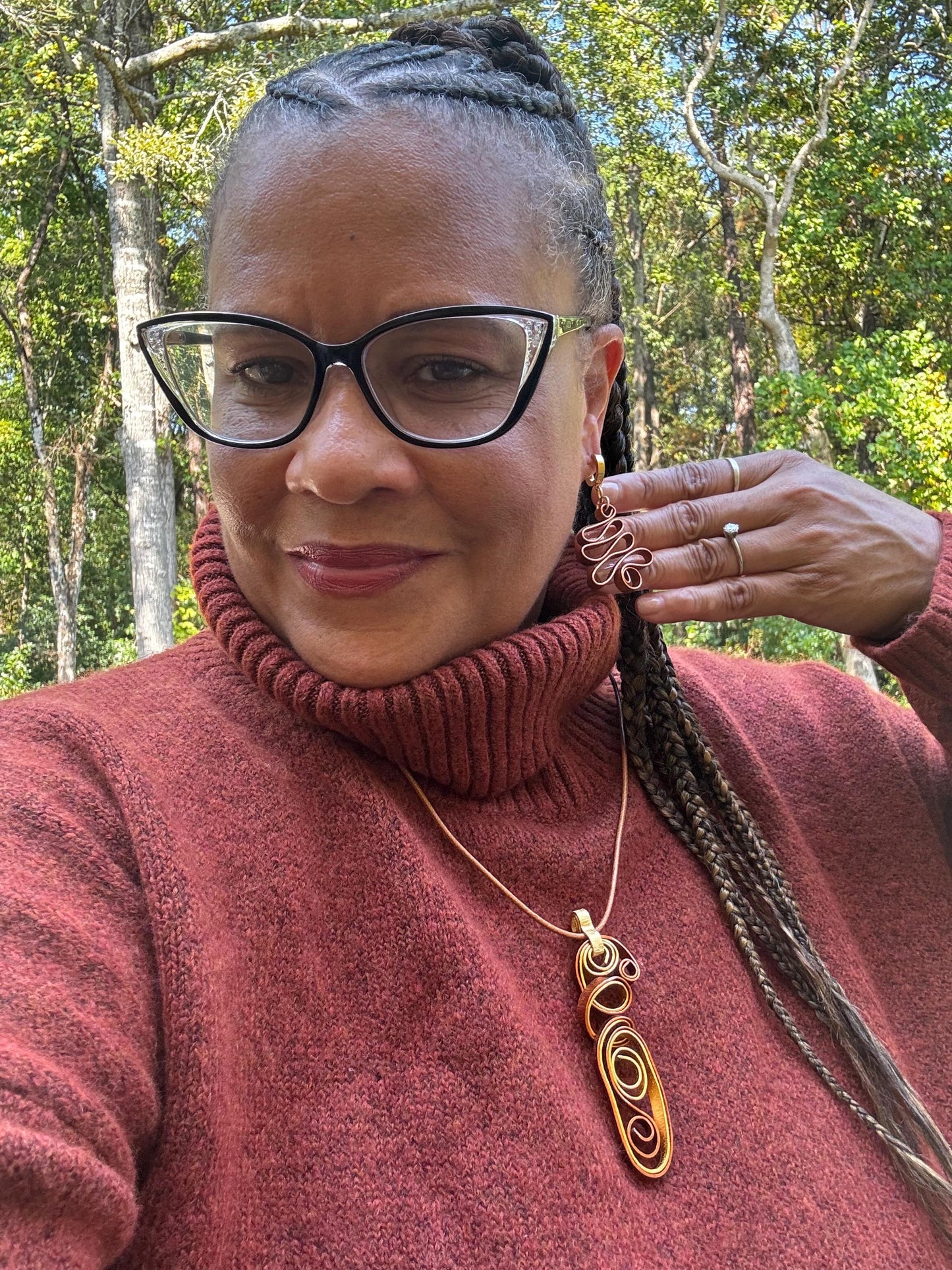 Copper Ribbon Earrings