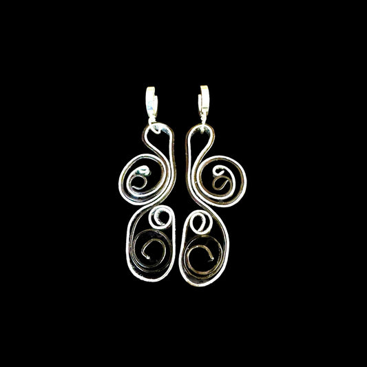 Black Silver Statement Earrings