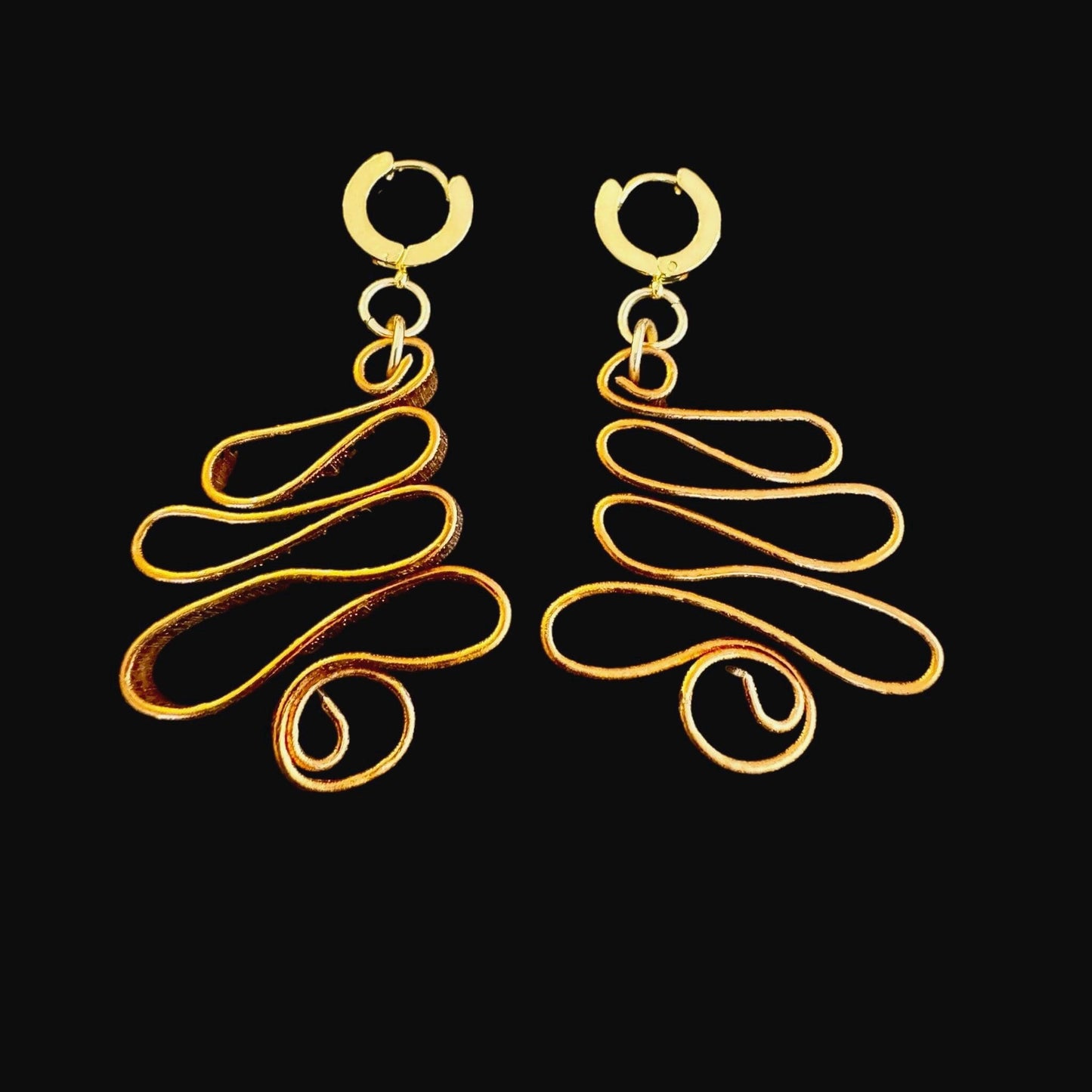 Copper Ribbon Earrings
