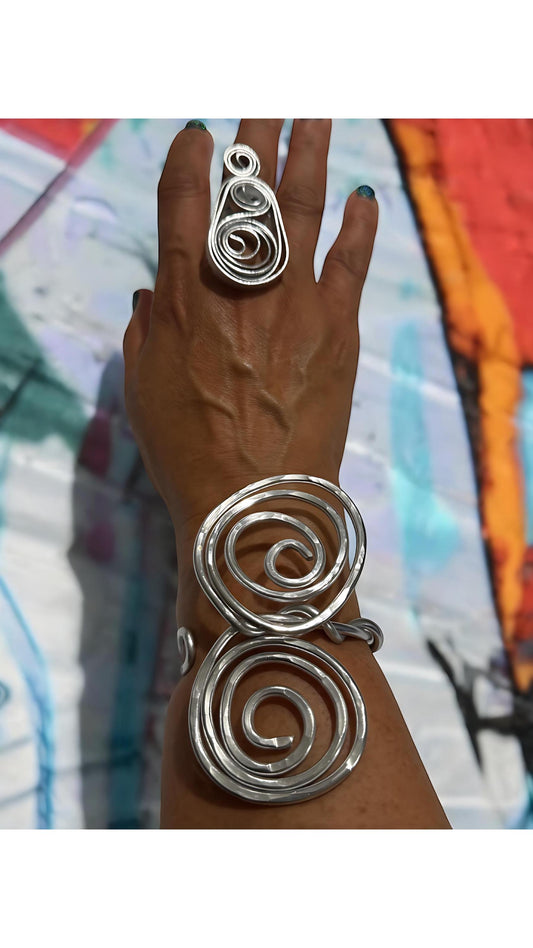 Silver Swirl Adjustable Cuff