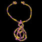Purple Gold Twisted Wire Choker Necklace