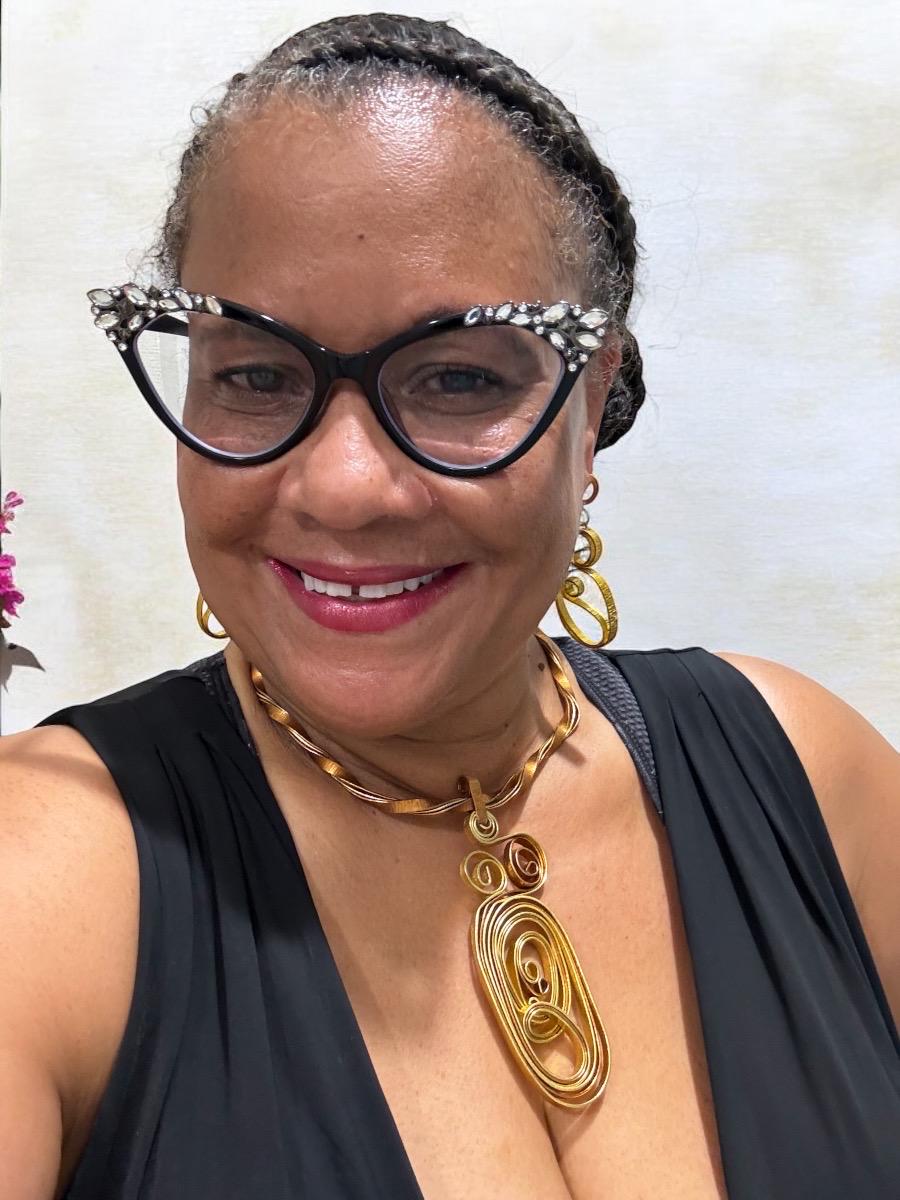 Copper Gold  Abstract Choker Necklace