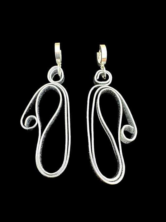 Silver Abstract shape Earrings