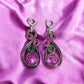 Whimsy Vines” Wire Earrings – Pink & Green Swirl