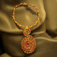 Copper Gold Twisted Medallion Choker Necklace