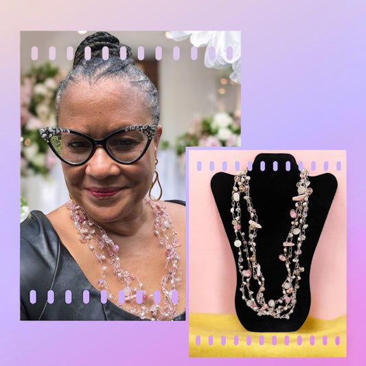 Pretty in Pink Wire Crochet Necklace