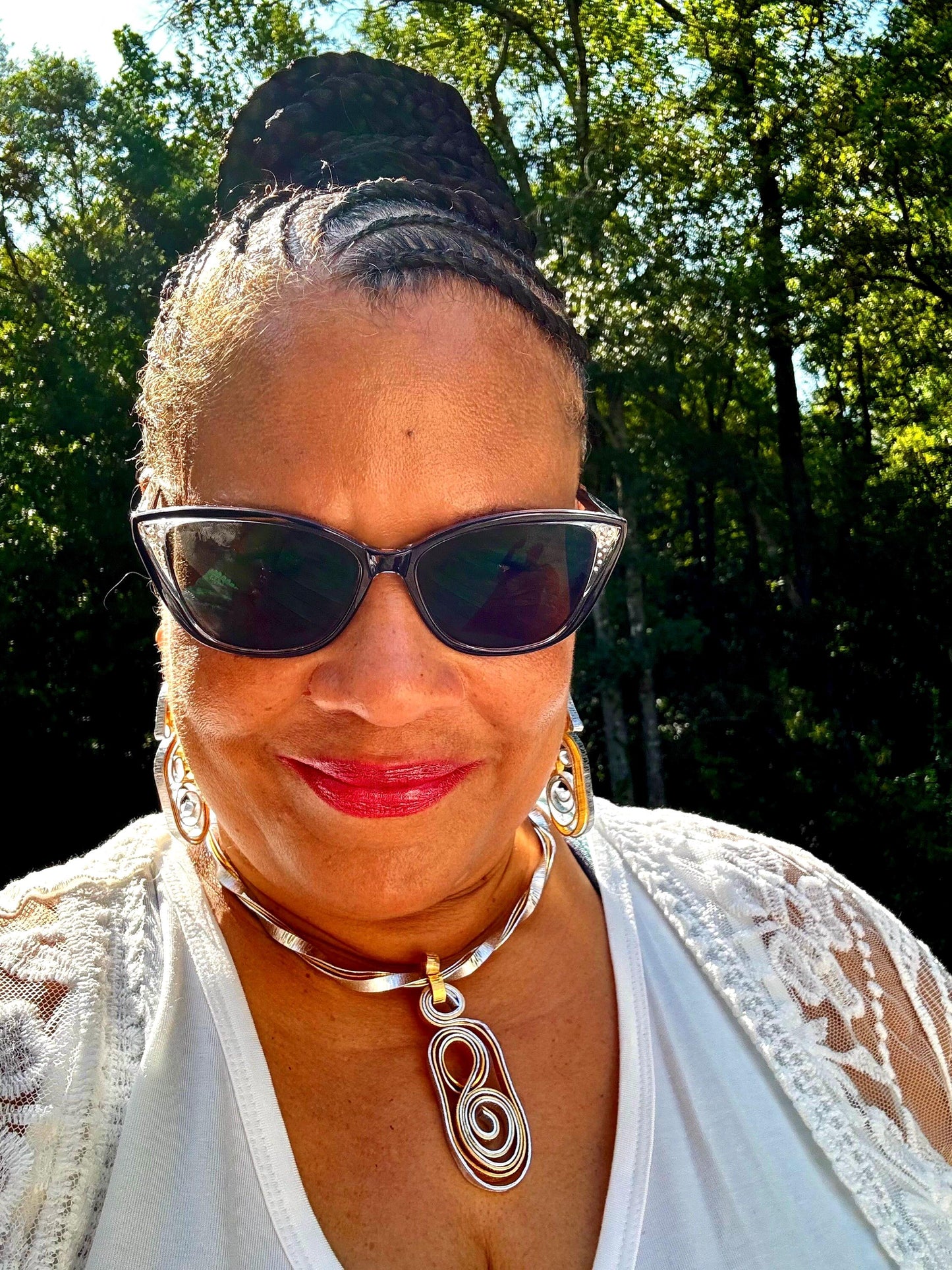 Silver Gold Abstract Choker Necklace