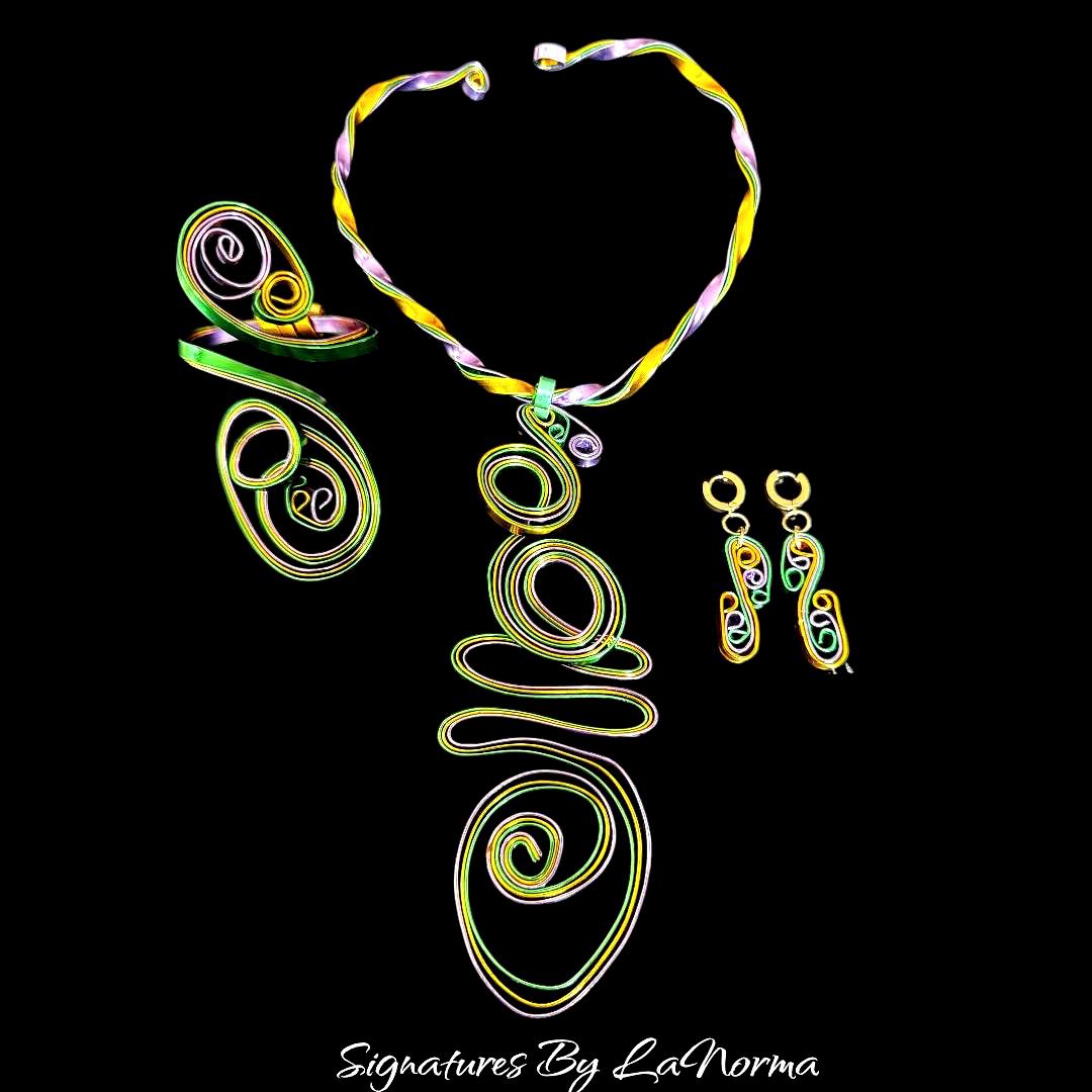 Mardi Gras Inspired Cuff