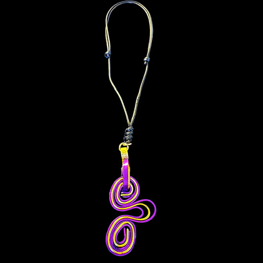 Purple Gold Abstract Pendant Necklace