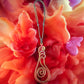 Red, Bronze, and Biege Spiral Pendant Necklace