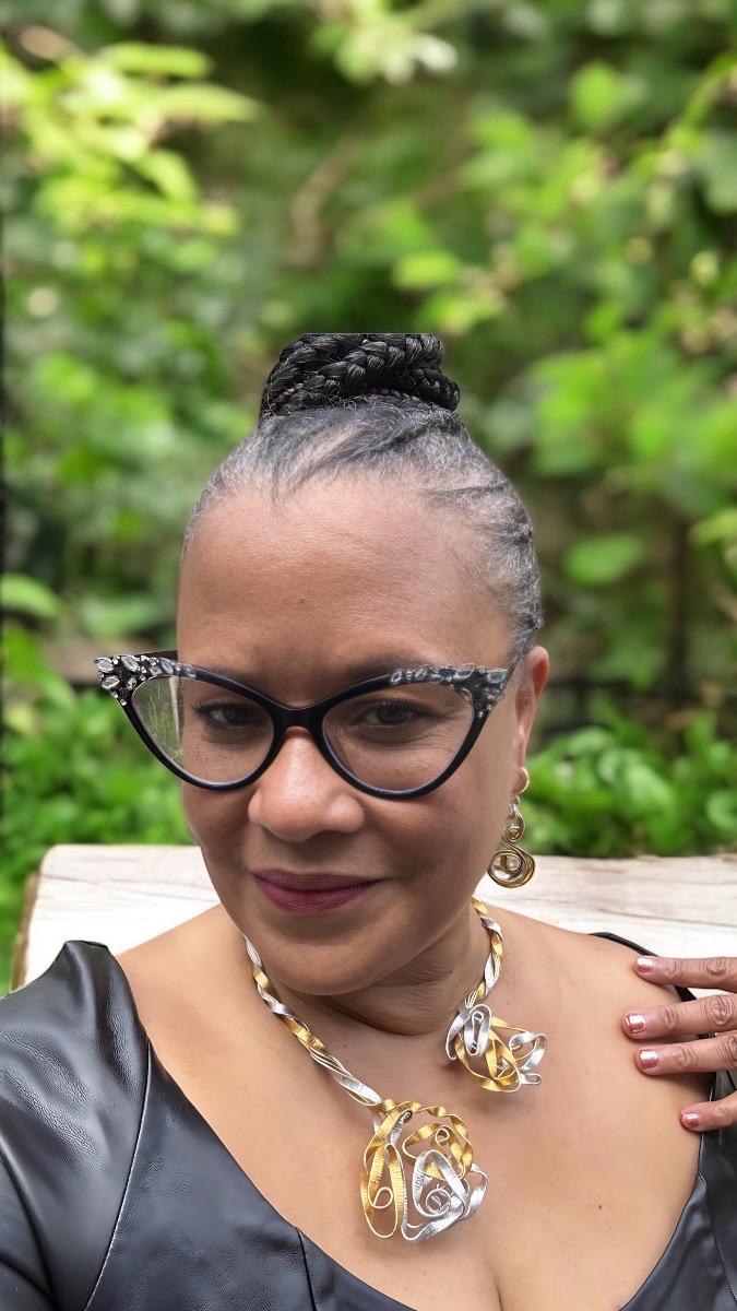 Silver Gold Twirls Choker Necklace