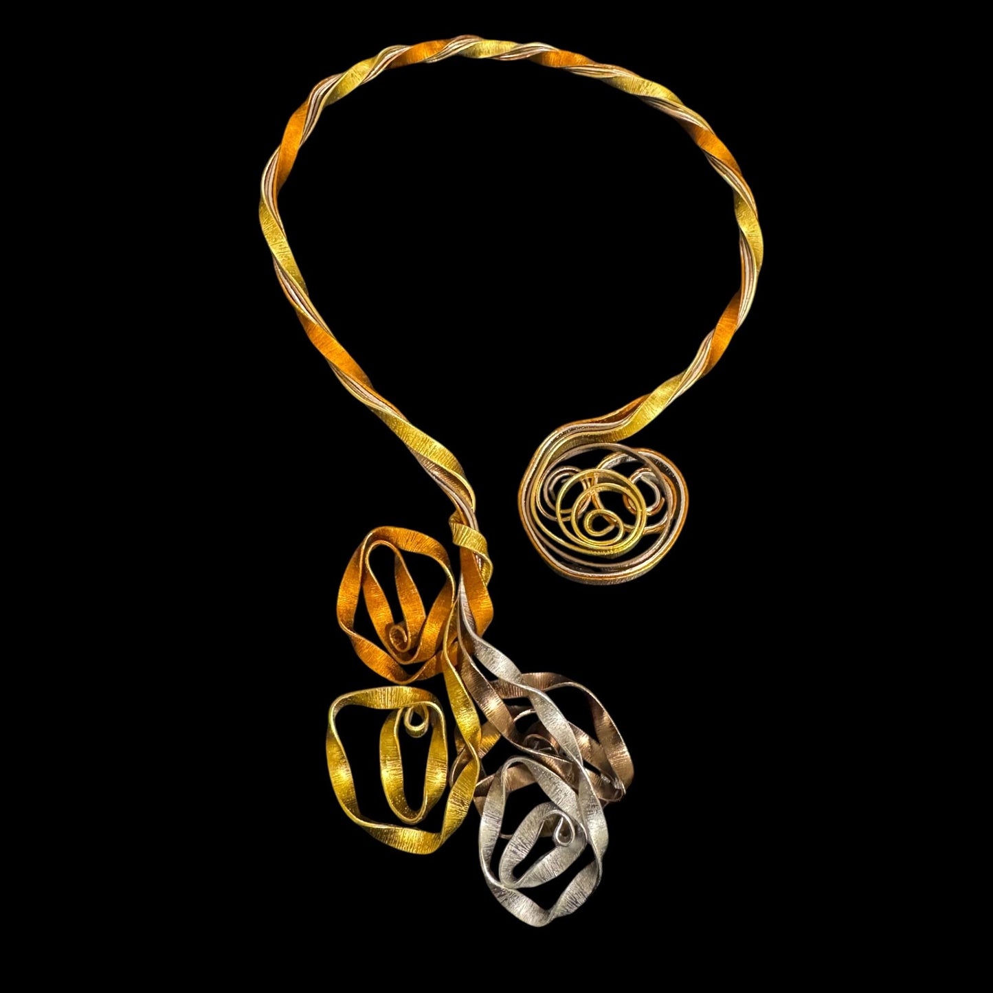 Tri-color Asymmetrical Choker necklace