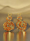 Copper Gold Twisted Medallion Earrings