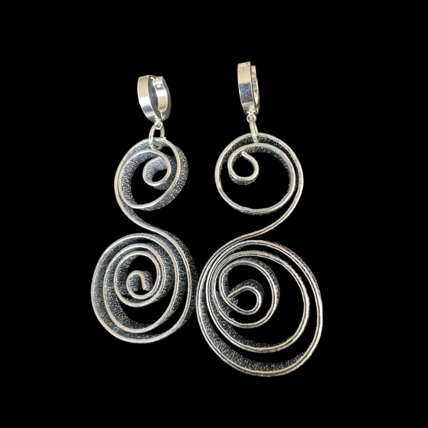 Silver S-Shaped Swirl Earrings