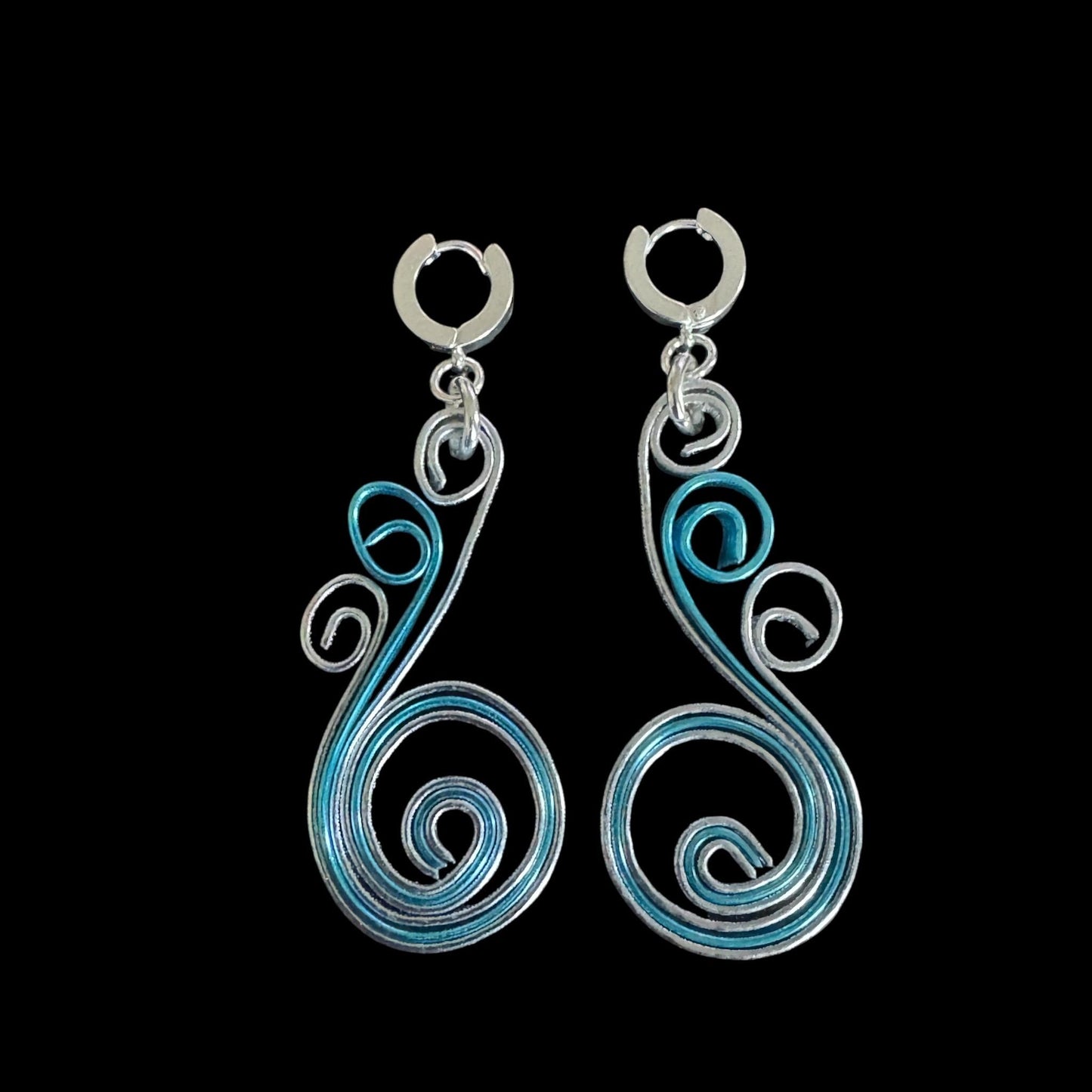 Ocean Swirl Artisan Wire Earrings