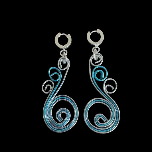 Ocean Swirl Artisan Wire Earrings