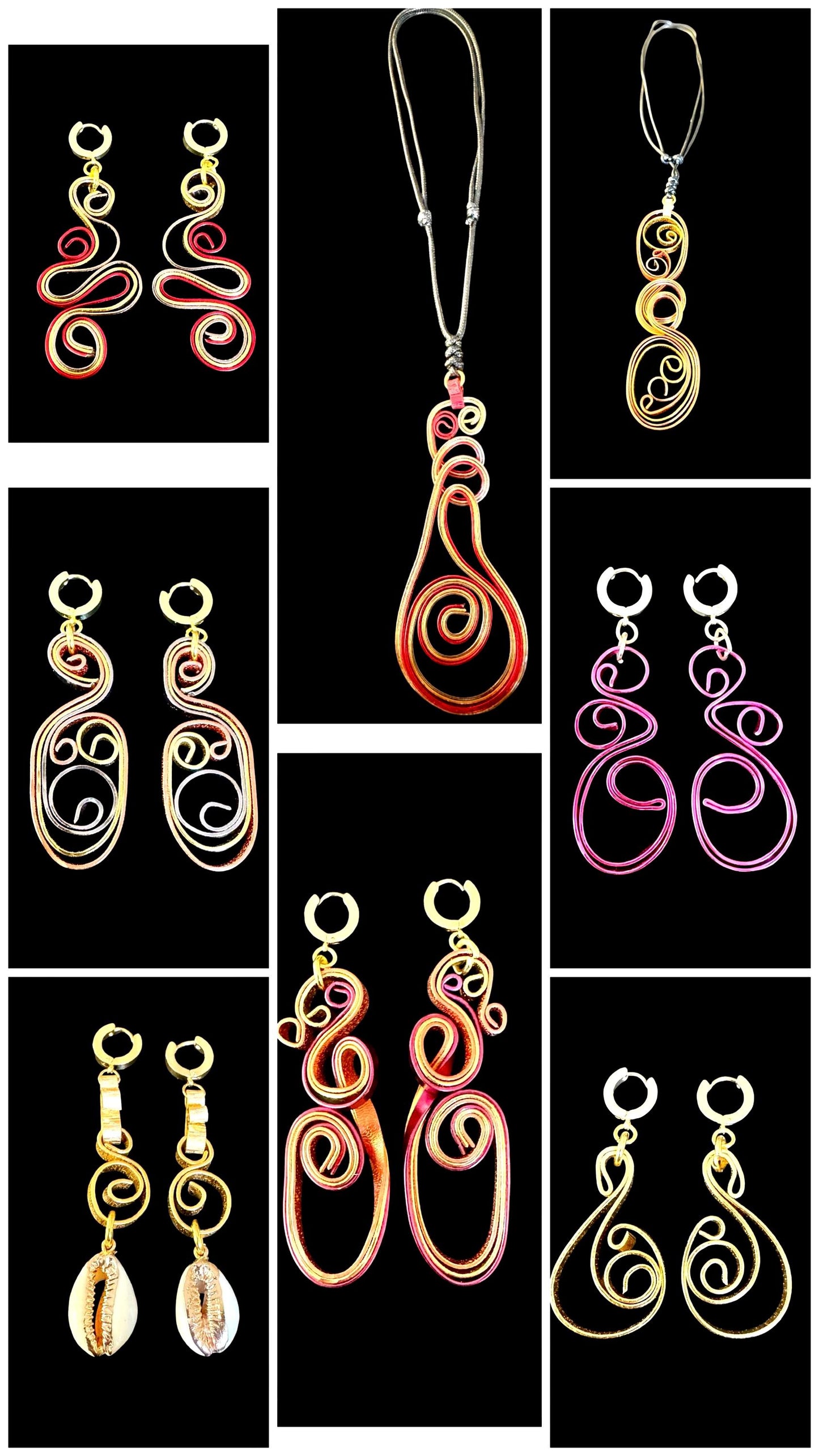 Tri-Color Artsy Abstract Earrings
