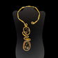 Gold Wire Art Statement Necklace – Handcrafted Wearable Art