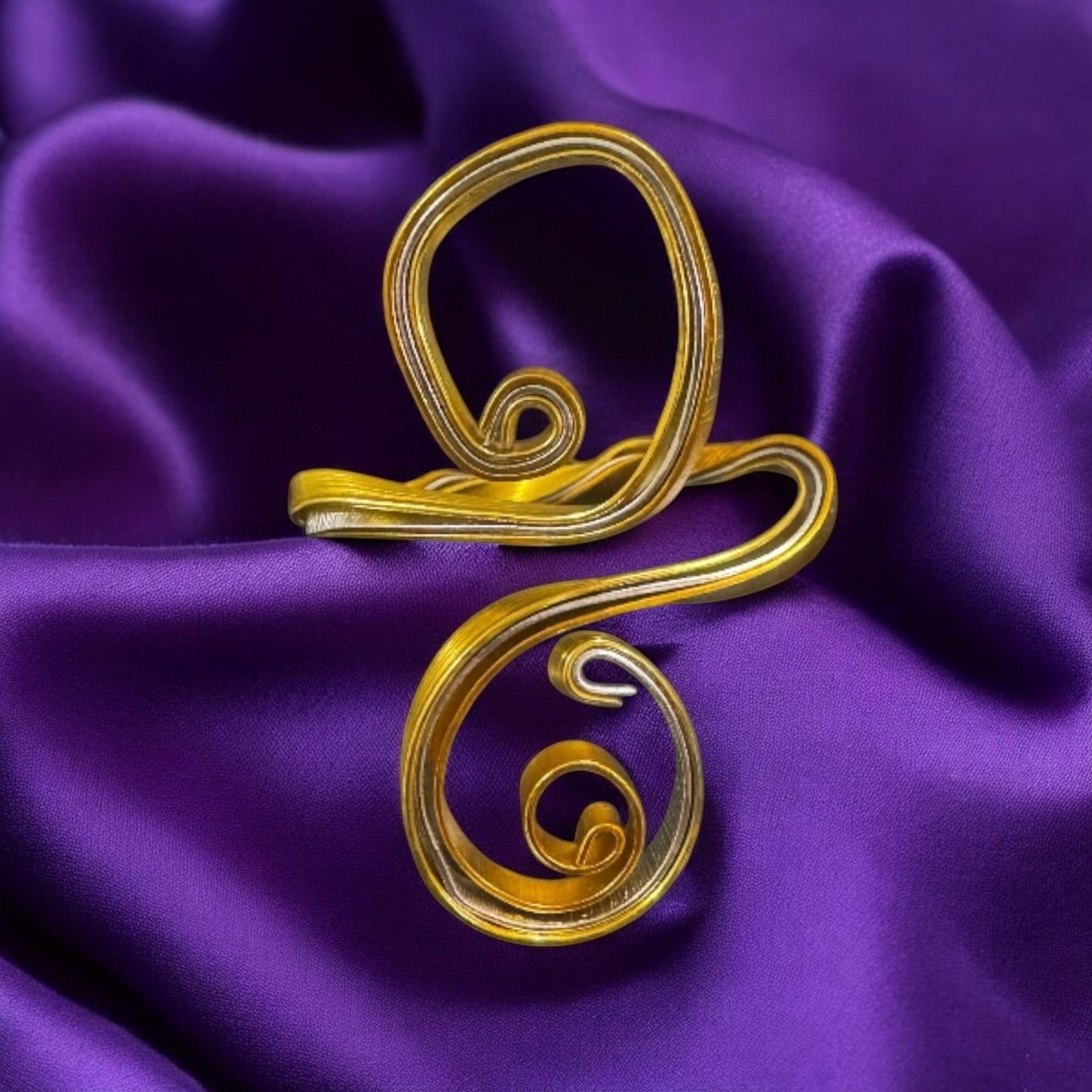 Gold Wire Art Cuff Bracelet – Handcrafted Statement Jewelry by Signatures By LaNorma